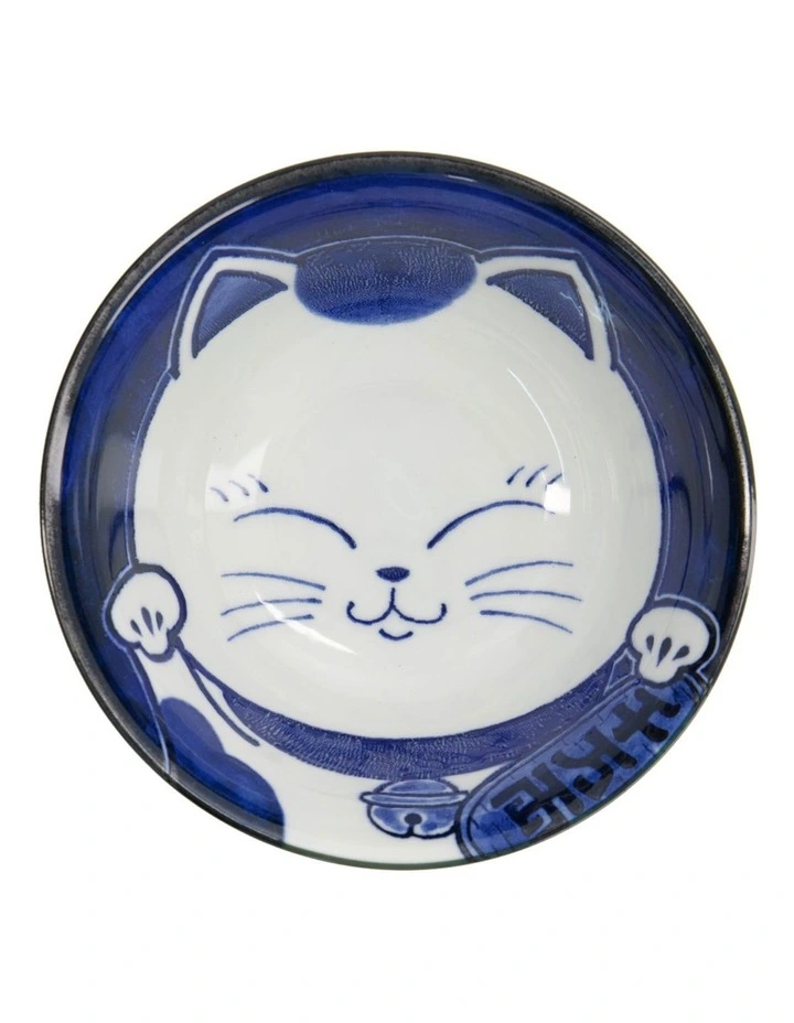 Kawaii Cat Neko Tayo Bowl 15x6.5cm in Blue image 3