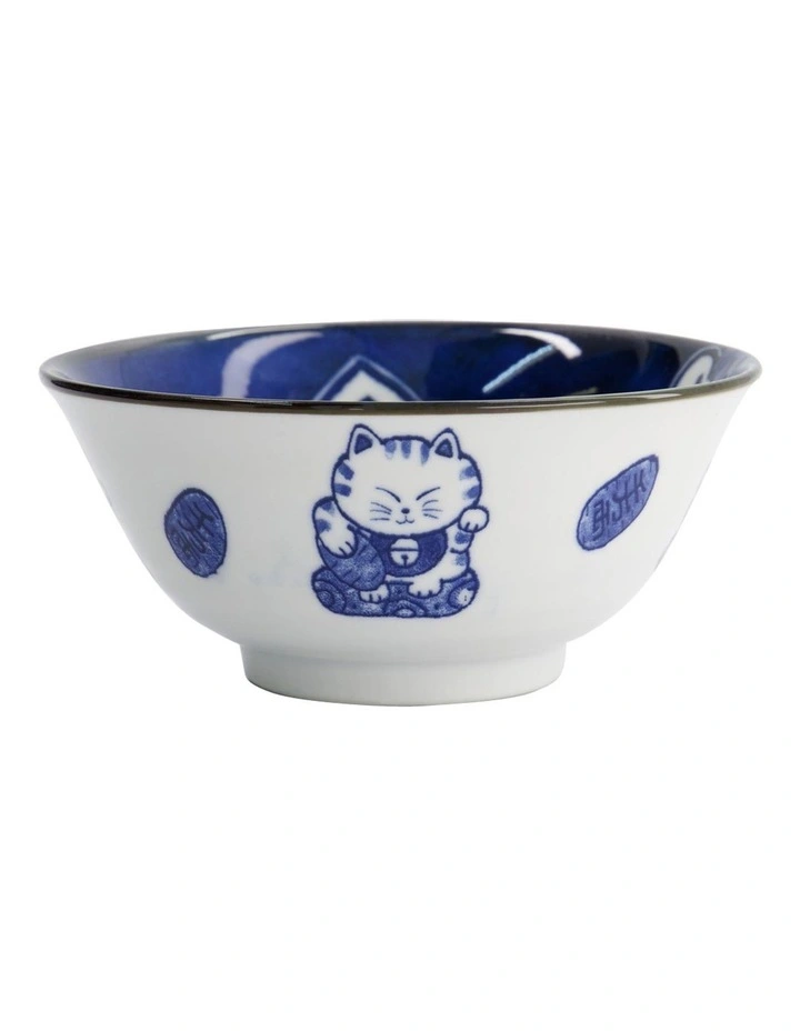 Kawaii Cat Neko Tayo Bowl 15x6.5cm in Blue image 4