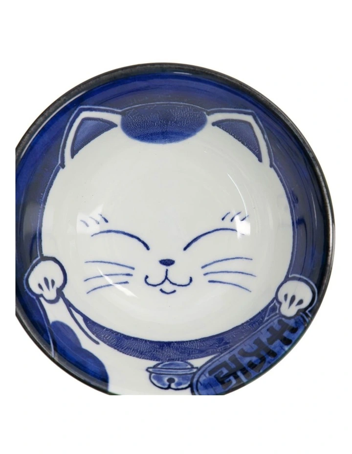 Kawaii Cat Neko Tayo Bowl 15x6.5cm in Blue image 5