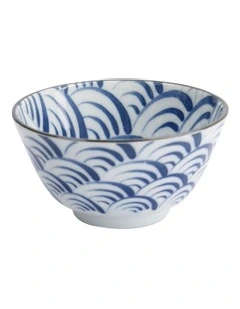 Natsu Nami Rice Bowl 12x6cm in Blue