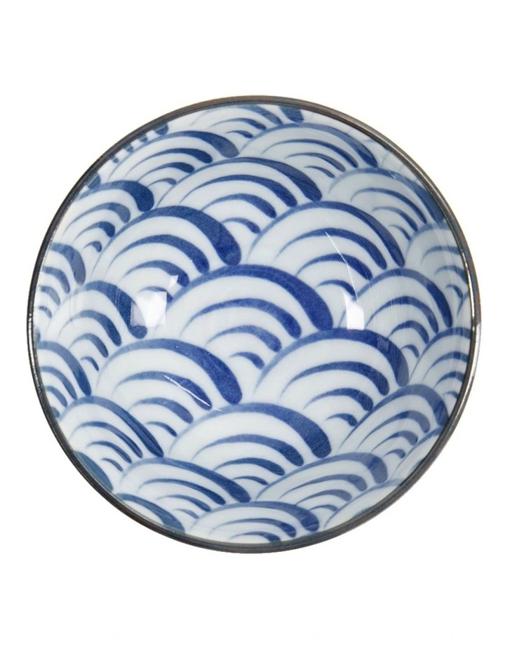 Natsu Nami Rice Bowl 12x6cm in Blue image 3