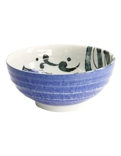 Seafood Snapper Ramen Bowl 18.5x8cm in Blue