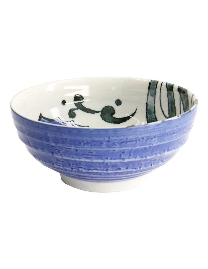 Seafood Snapper Ramen Bowl 18.5x8cm in Blue image 1