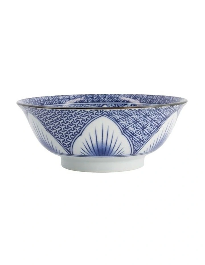 Lily Flower Ramen Bowl 20.5x8cm in Blue image 2