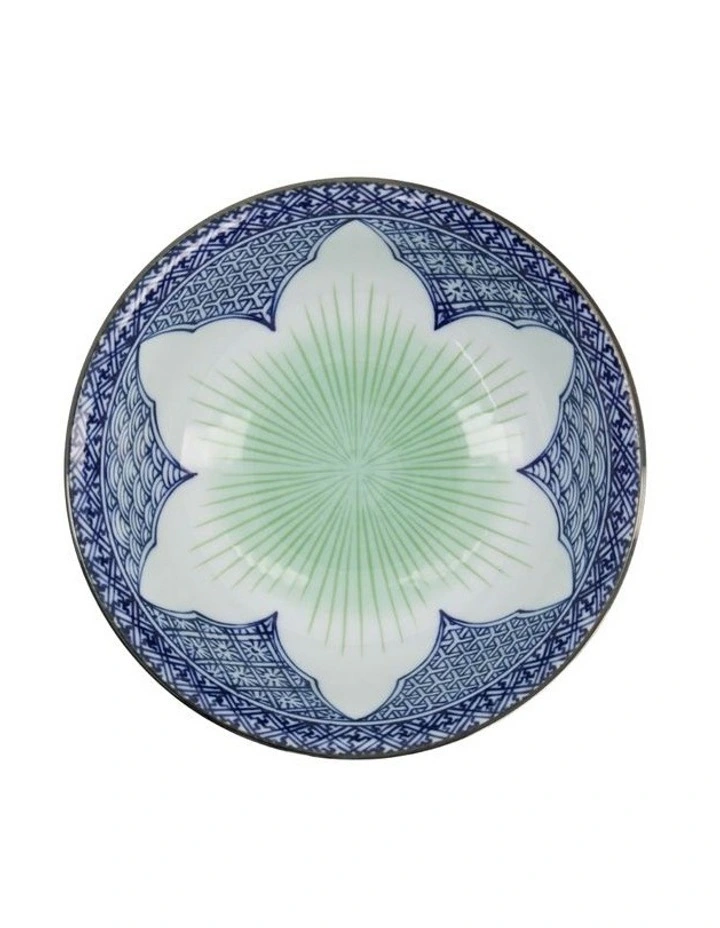 Lily Flower Ramen Bowl 20.5x8cm in Blue image 3