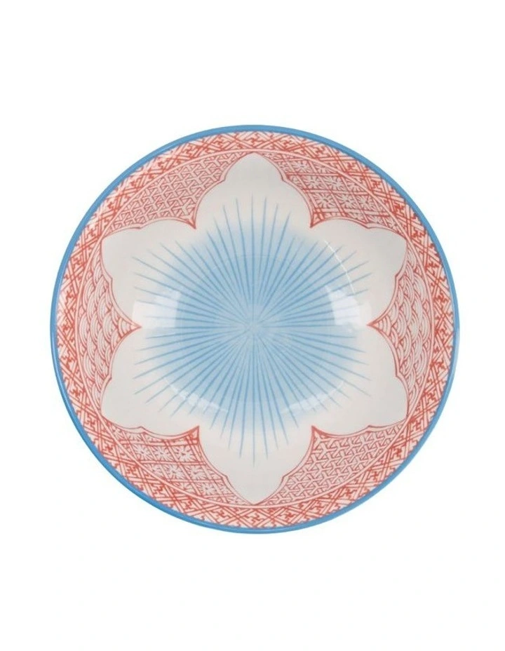 Lily Flower Ramen Bowl 20.5x8cm in Red image 3