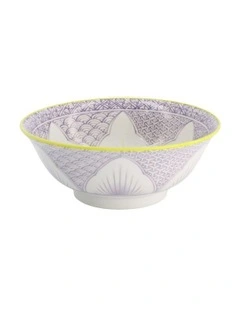 Lily Flower Ramen Bowl 20.5x8cm in Purple