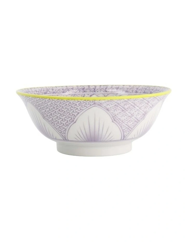 Lily Flower Ramen Bowl 20.5x8cm in Purple image 2
