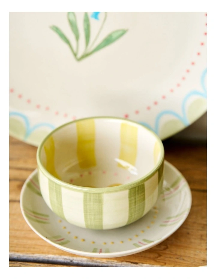 June's Condiment Bowl Forget Me Not Set of 6 in  Vintage White image 2