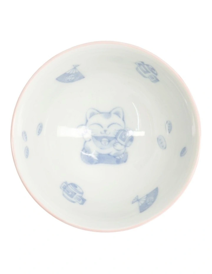 Kawaii Rice Bowl 11.5x6cm Cat Neko Fortune Pink image 4