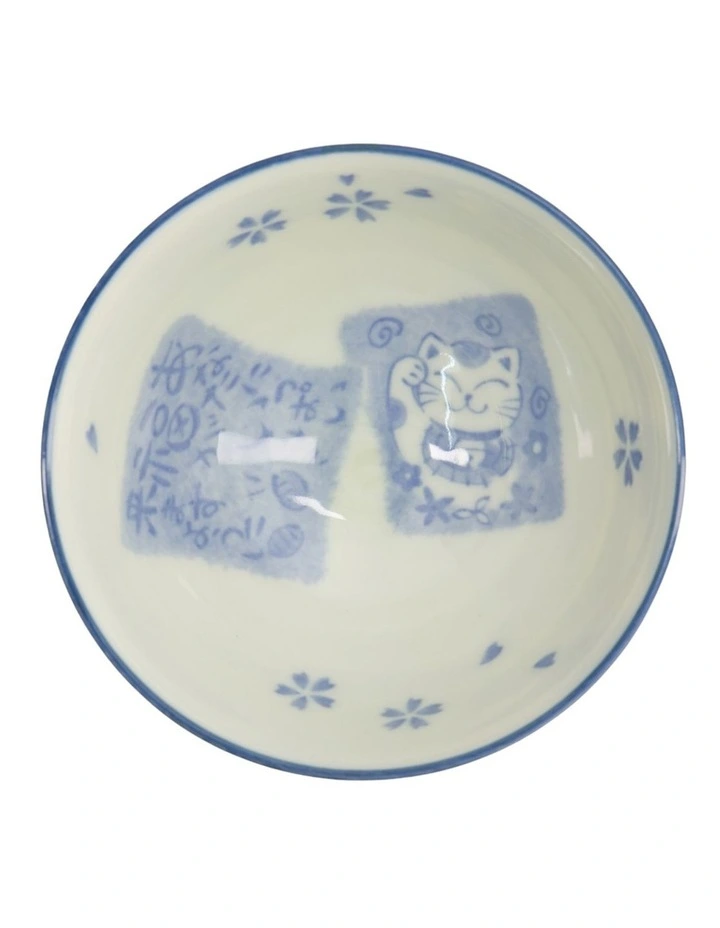 Kawaii Rice Bowl 11x6cm Cat Neko Card Blue image 4