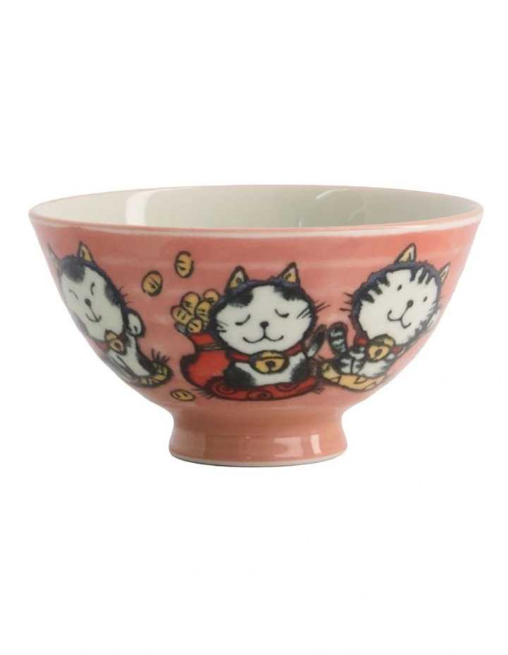 Kawaii Rice Bowl 11.5x6cm Cat Neko Meow Pink image 2
