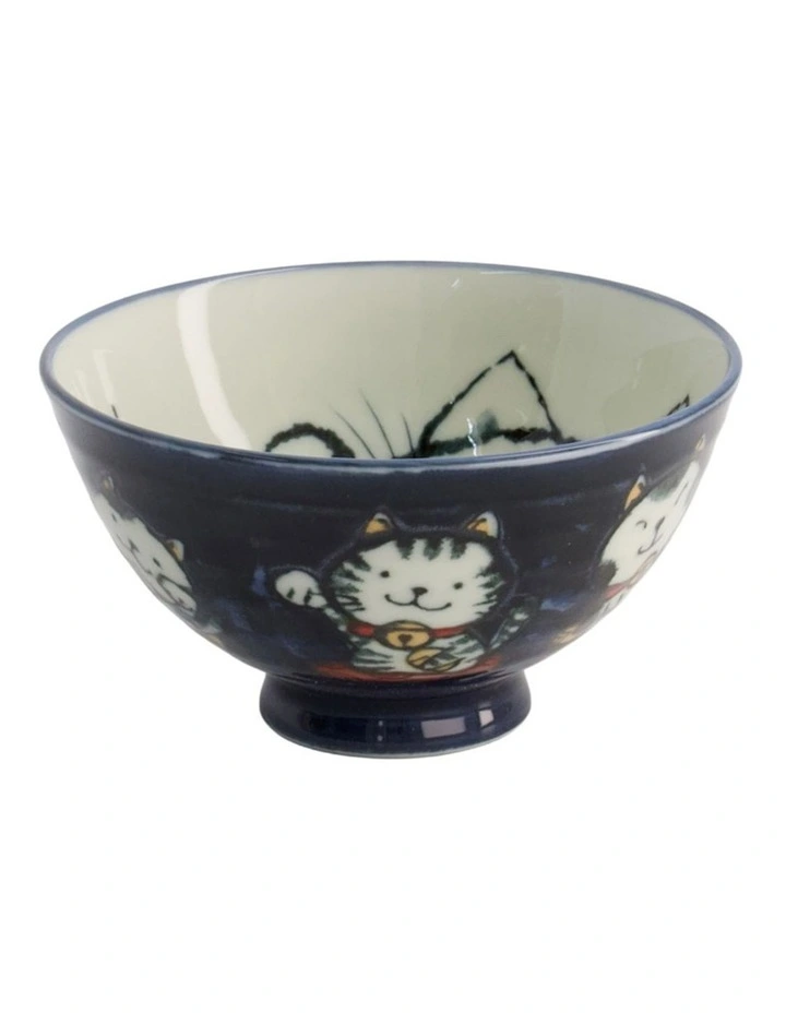 Kawaii Rice Bowl 11.5x6cm Cat Neko Meow Blue image 1
