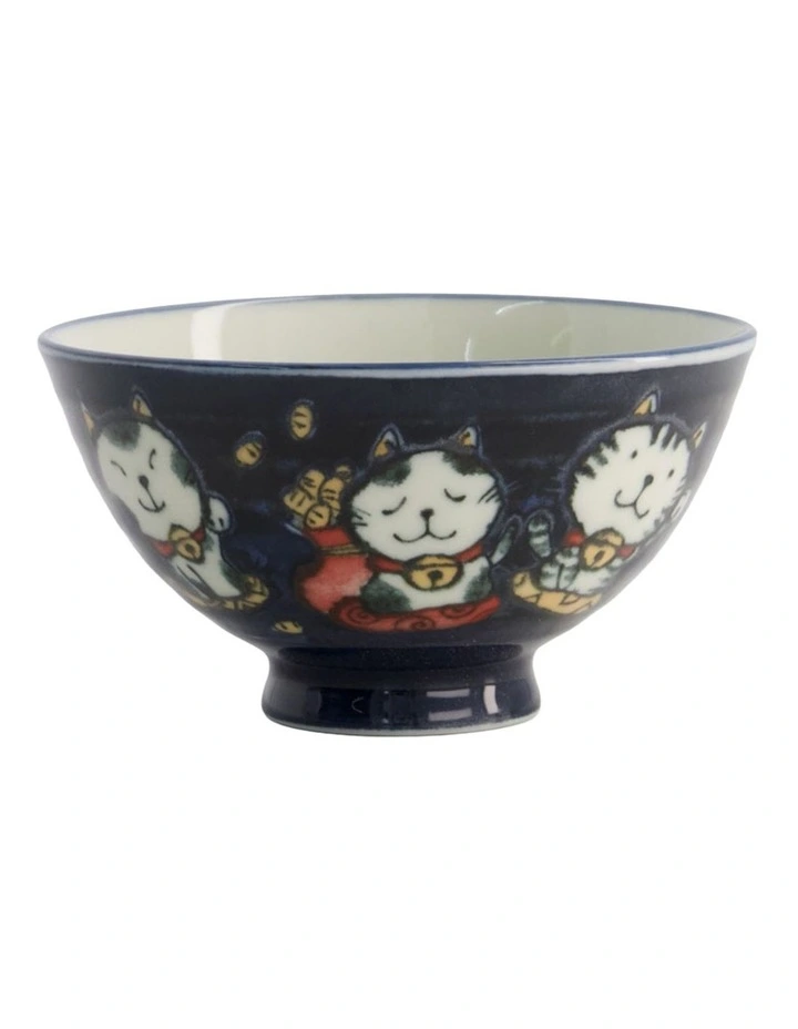 Kawaii Rice Bowl 11.5x6cm Cat Neko Meow Blue image 2