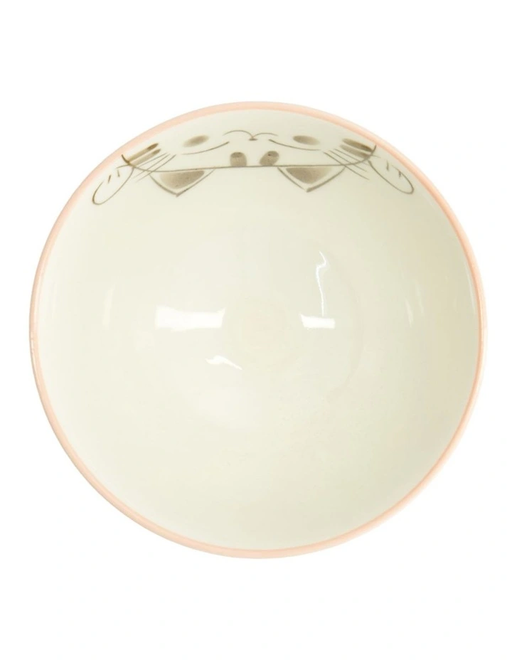 Kawaii Rice Bowl 11.5x6cm Cat Neko White image 4