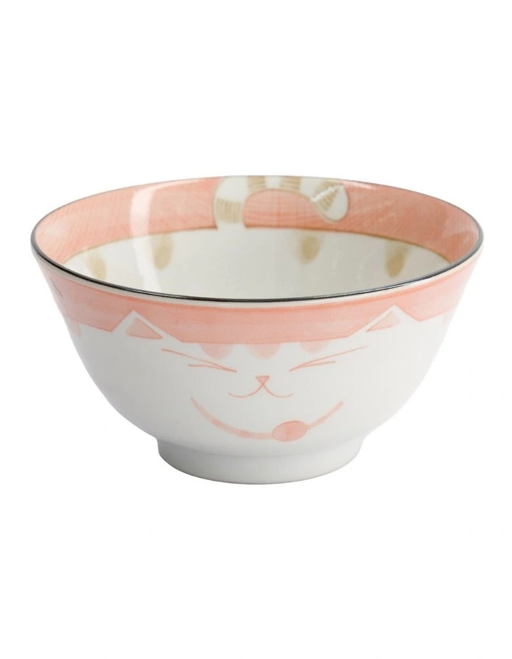 Kawaii Neko Cat Tayo Bowl 13x6.5cm Pink image 1