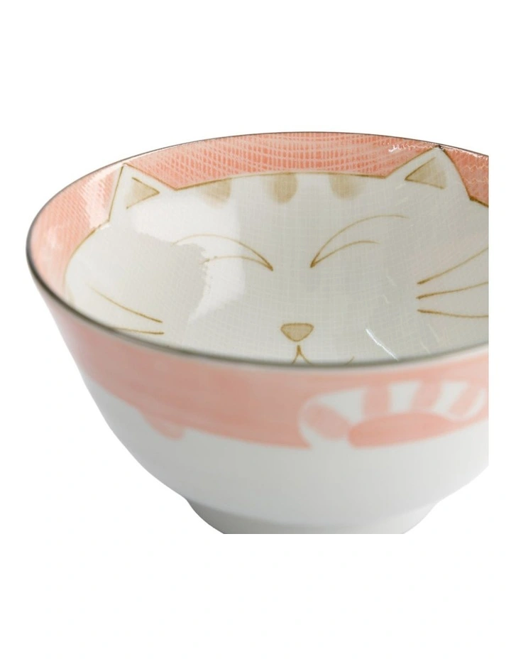 Kawaii Neko Cat Tayo Bowl 13x6.5cm Pink image 2