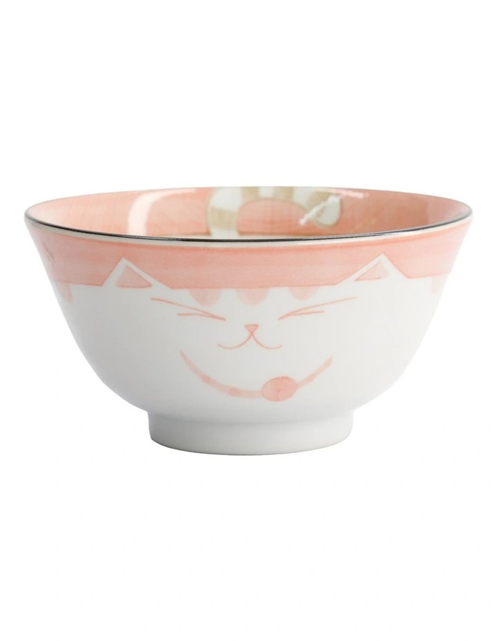 Kawaii Neko Cat Tayo Bowl 13x6.5cm Pink image 3