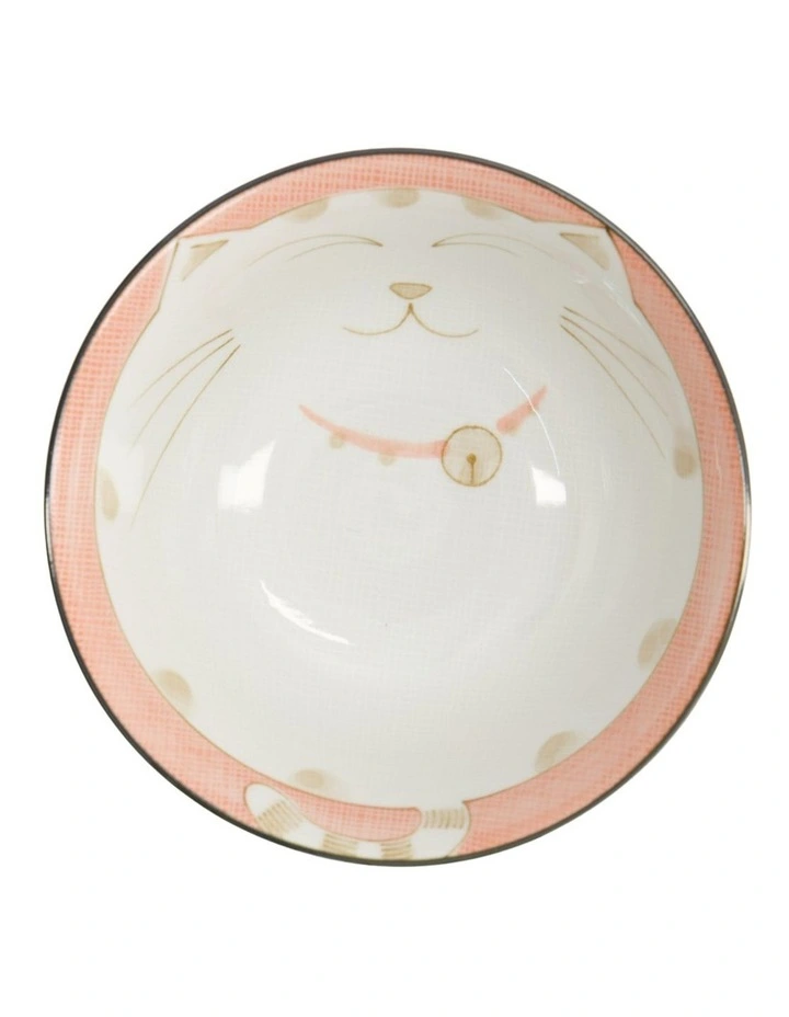 Kawaii Neko Cat Tayo Bowl 13x6.5cm Pink image 4
