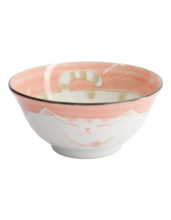 Kawaii Neko Cat Tayo Bowl 15x7cm Pink image 1