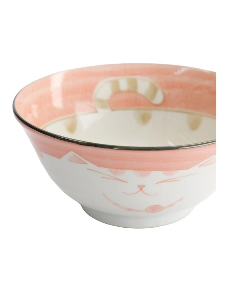 Kawaii Neko Cat Tayo Bowl 15x7cm Pink image 2