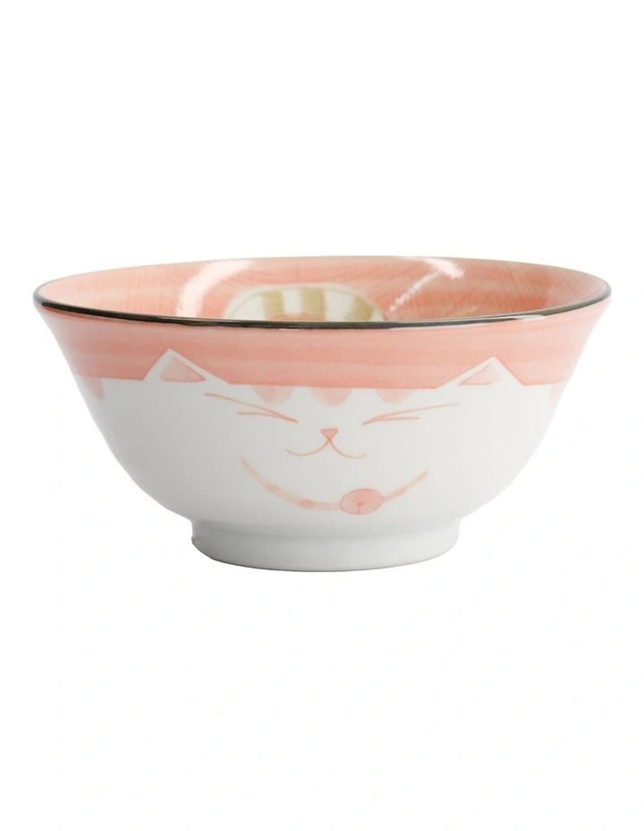 Kawaii Neko Cat Tayo Bowl 15x7cm Pink image 3