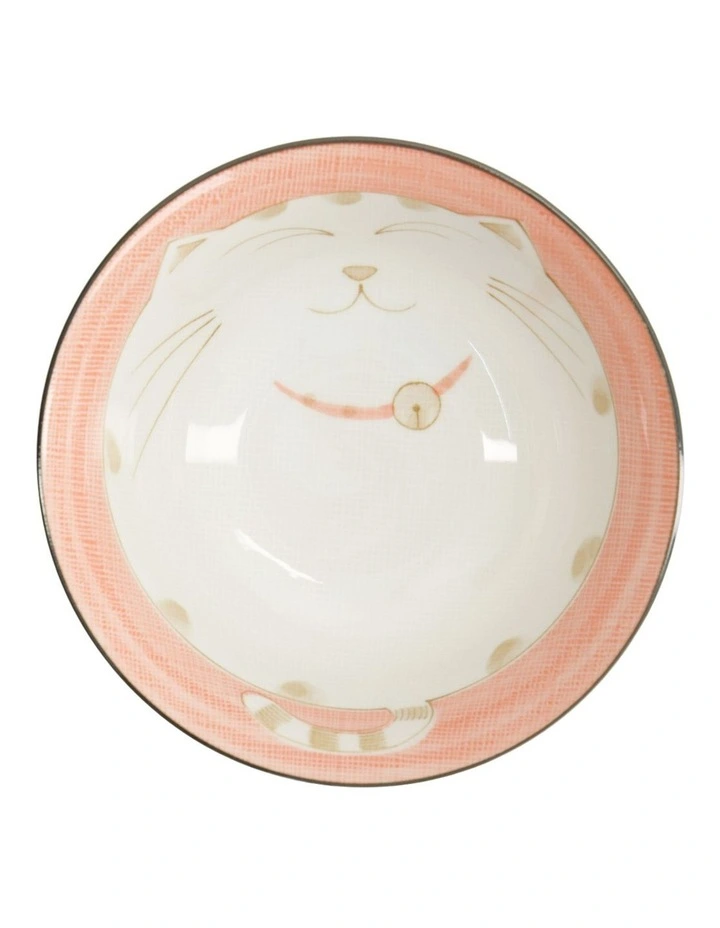 Kawaii Neko Cat Tayo Bowl 15x7cm Pink image 4