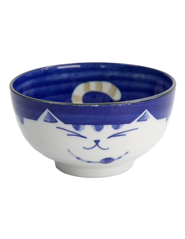 Kawaii Neko Cat Bowl 16x8.5cm Blue image 1