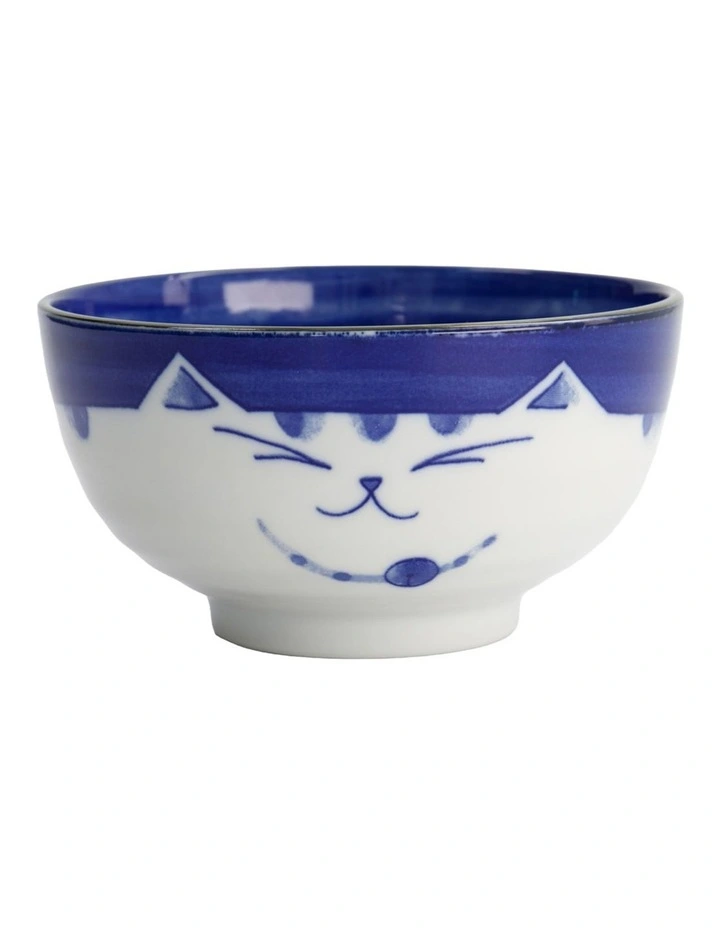 Kawaii Neko Cat Bowl 16x8.5cm Blue image 2