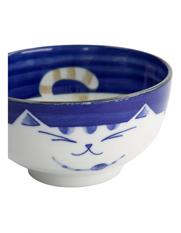 Kawaii Neko Cat Bowl 16x8.5cm Blue image 3