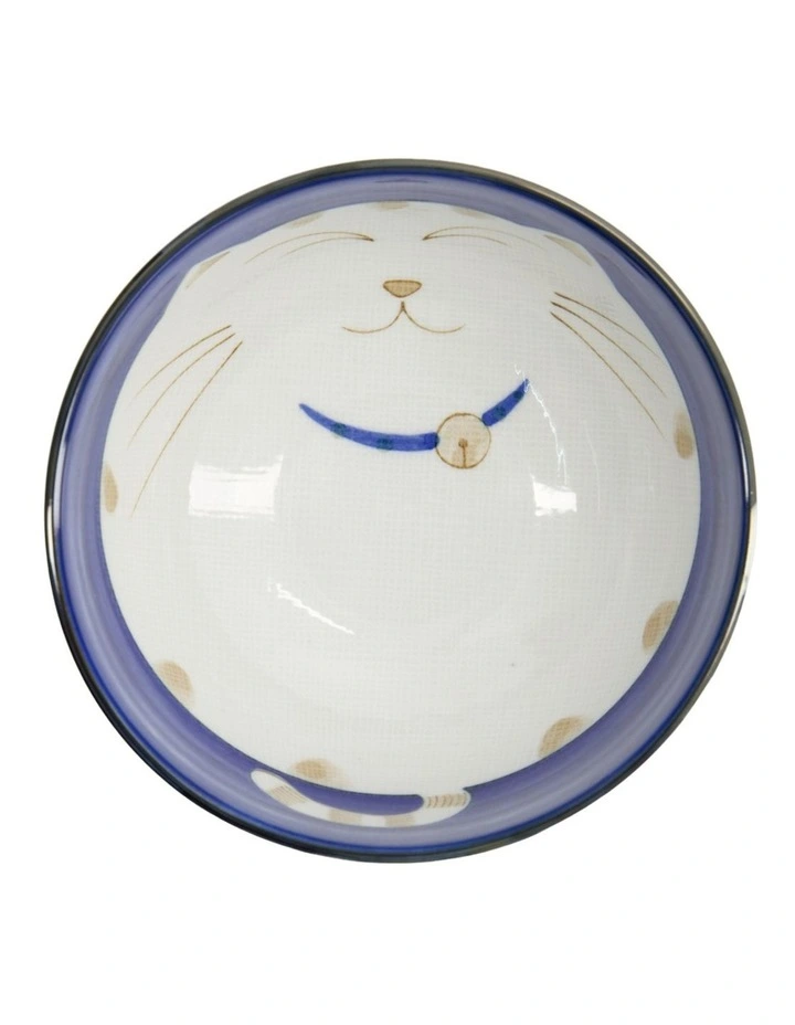 Kawaii Neko Cat Bowl 16x8.5cm Blue image 4