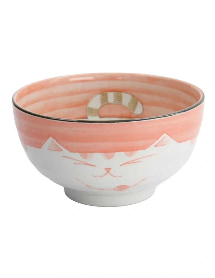 Kawaii Neko Cat Bowl 16x8.5cm Pink image 1