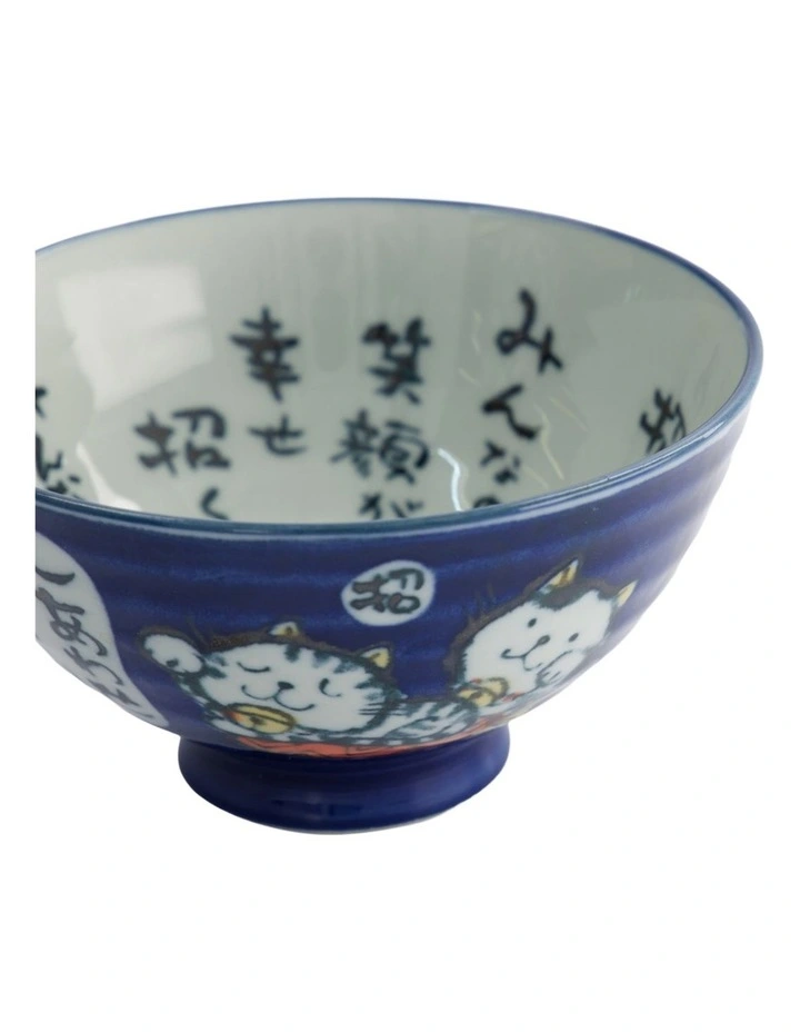 Kawaii Rice Bowl 11.5x6cm Cat Neko Blessed Blue image 2