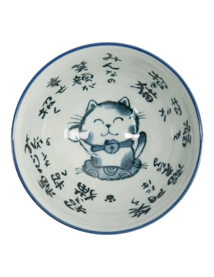 Kawaii Rice Bowl 11.5x6cm Cat Neko Blessed Blue image 4
