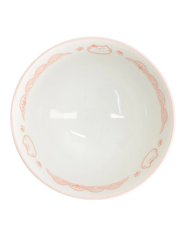 Kawaii Rice Bowl 11.5x6cm Cat Neko Nami Pink image 4