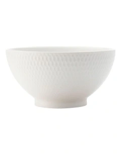 White Basics Diamonds Rice Bowl in White
