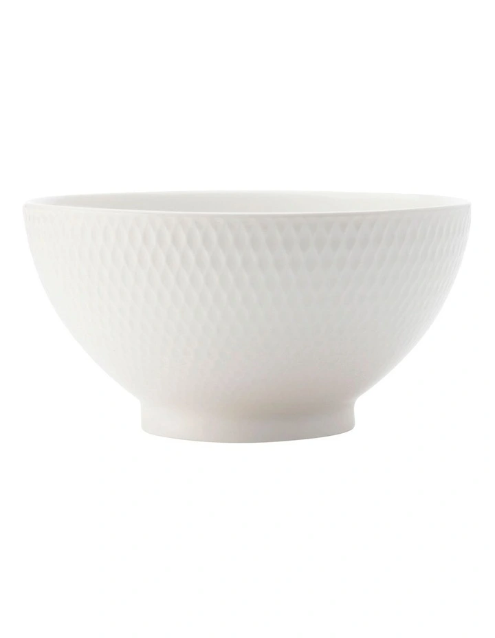 White Basics Diamonds Rice Bowl in White image 1
