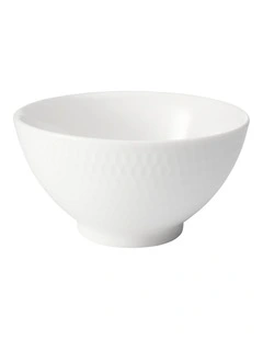 White Basics Diamonds Rice Bowl in White