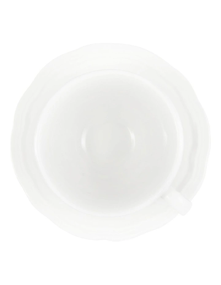 Florence Scallop Demi Cup And Saucer 90ml Set of 2 in White image 2