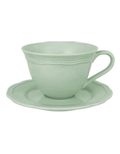 Florence Scallop Cup and Saucer 220ml in Light Green