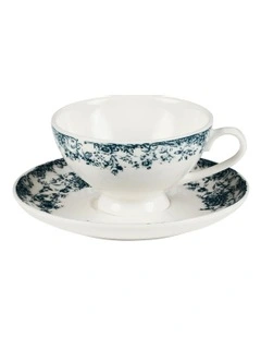Rosetta Cup And Saucer 200ml in Antique Blue