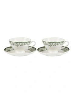 Rosetta Demi Cup And Saucer 90ml Set of 2 Green
