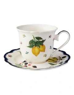 Frutta Scallop Cup and Saucer 200ml in Multi