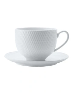 White Basics Diamonds Tea Cup & Saucer Set 260ml