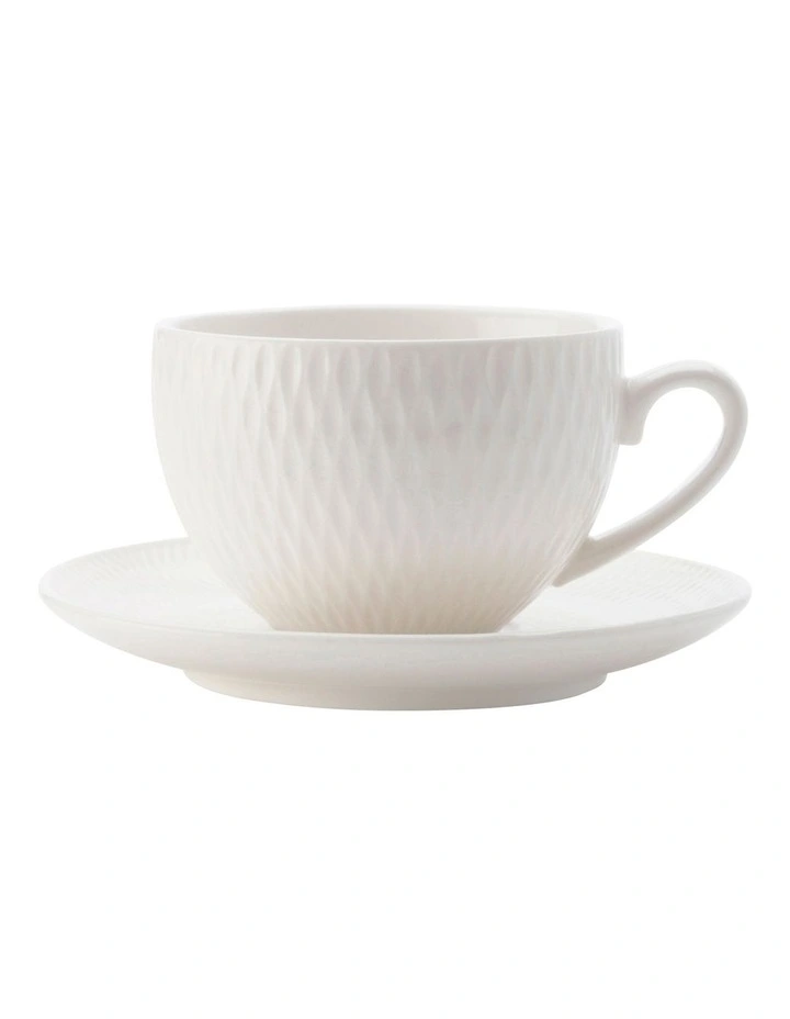 White Basics Diamonds Demi Cup & Saucer 90ml image 1