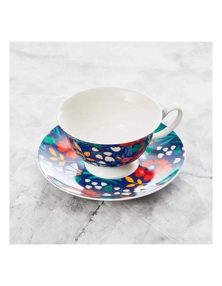Botanic Cups & Saucer Set of 4 200ml in Multi image 7