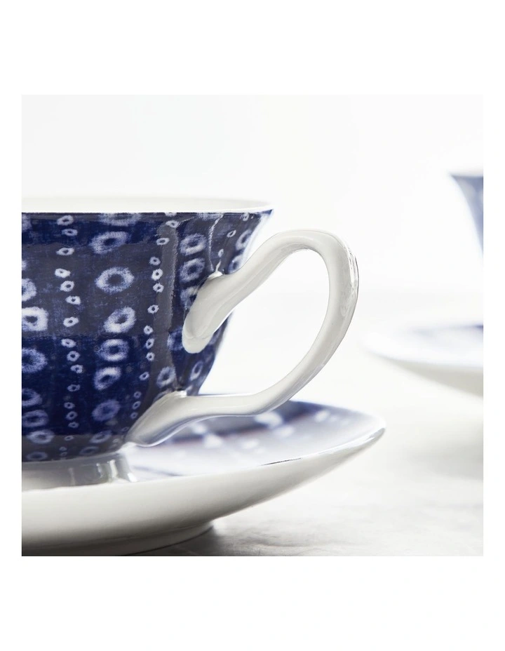 Cups & Saucer Set of 4 200ml in Blue image 6