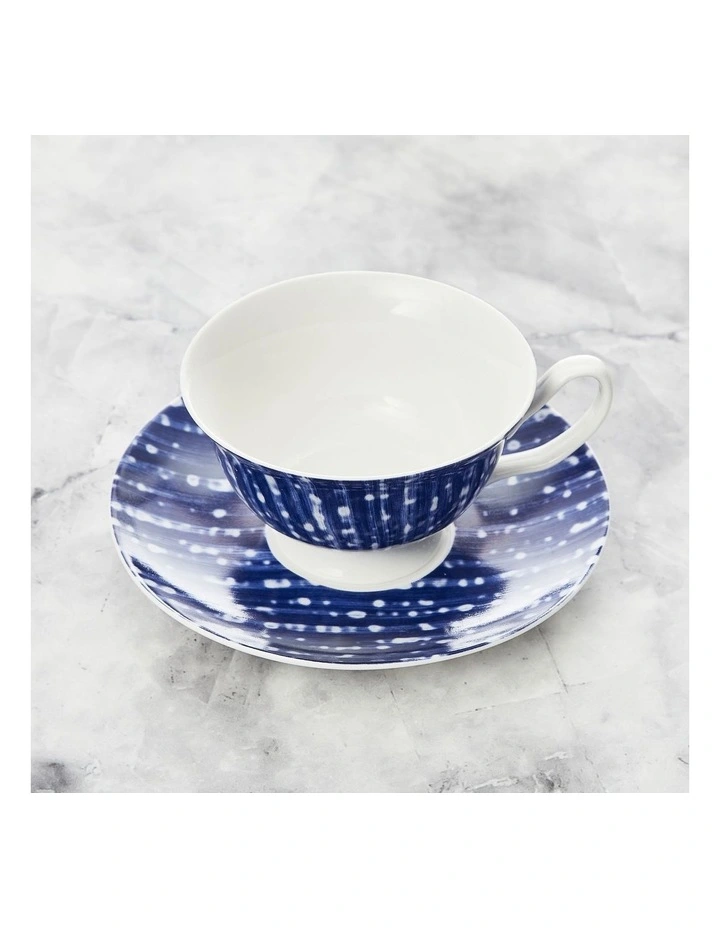 Cups & Saucer Set of 4 200ml in Blue image 7