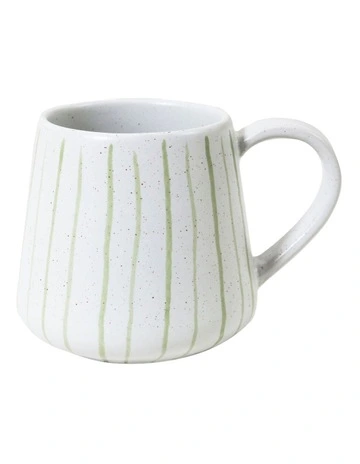 Mediterranean Party Thin Striped Hand Painted Mug in Sage