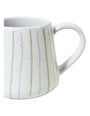 Mediterranean Party Thin Striped Hand Painted Mug in Sage
